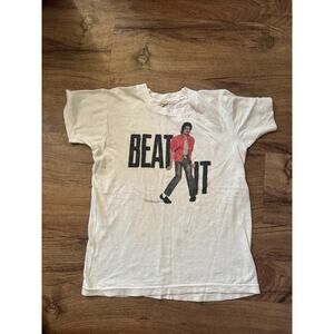 Vintage 1984 Screen Stars Michael Jackson Beat It Single Stitch T-Shirt Sz S USA